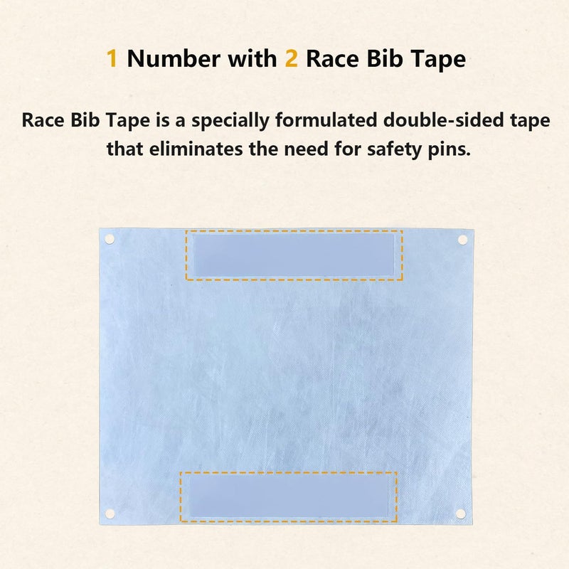UISKOOPW Tyvek Race Bibs Running Numbers Bibs with Race Bib Tape Instead Pins Track Bib Numbers for Tryouts Racing Bibs Audition Numbers for Marathon Runners Events Sports Games - Image 3
